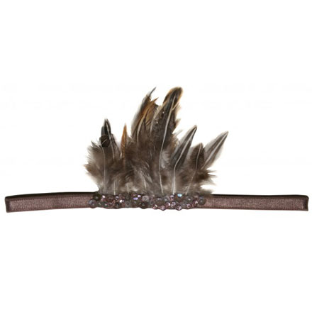 Ruffle My Feathers Headband - Taupe