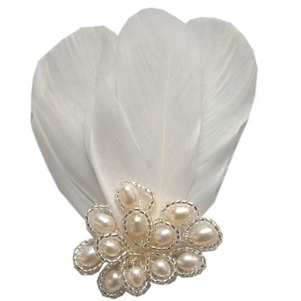 Ivory feather clip